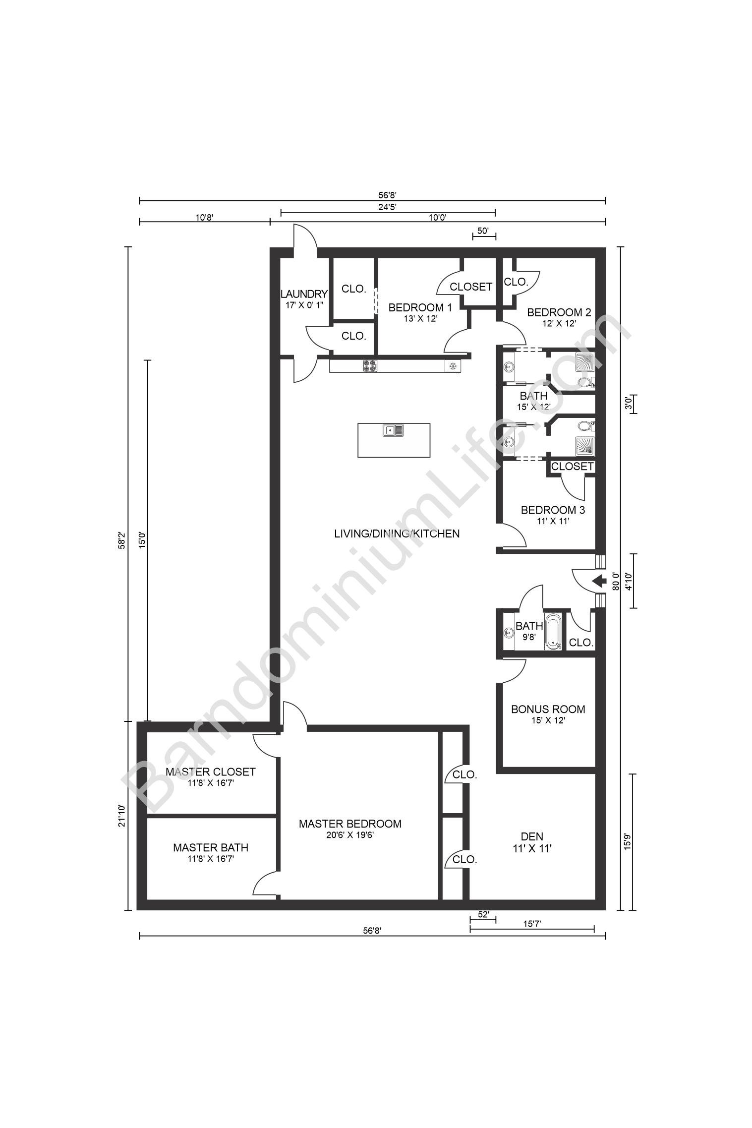 Open Concept Barndominium Floor Plans