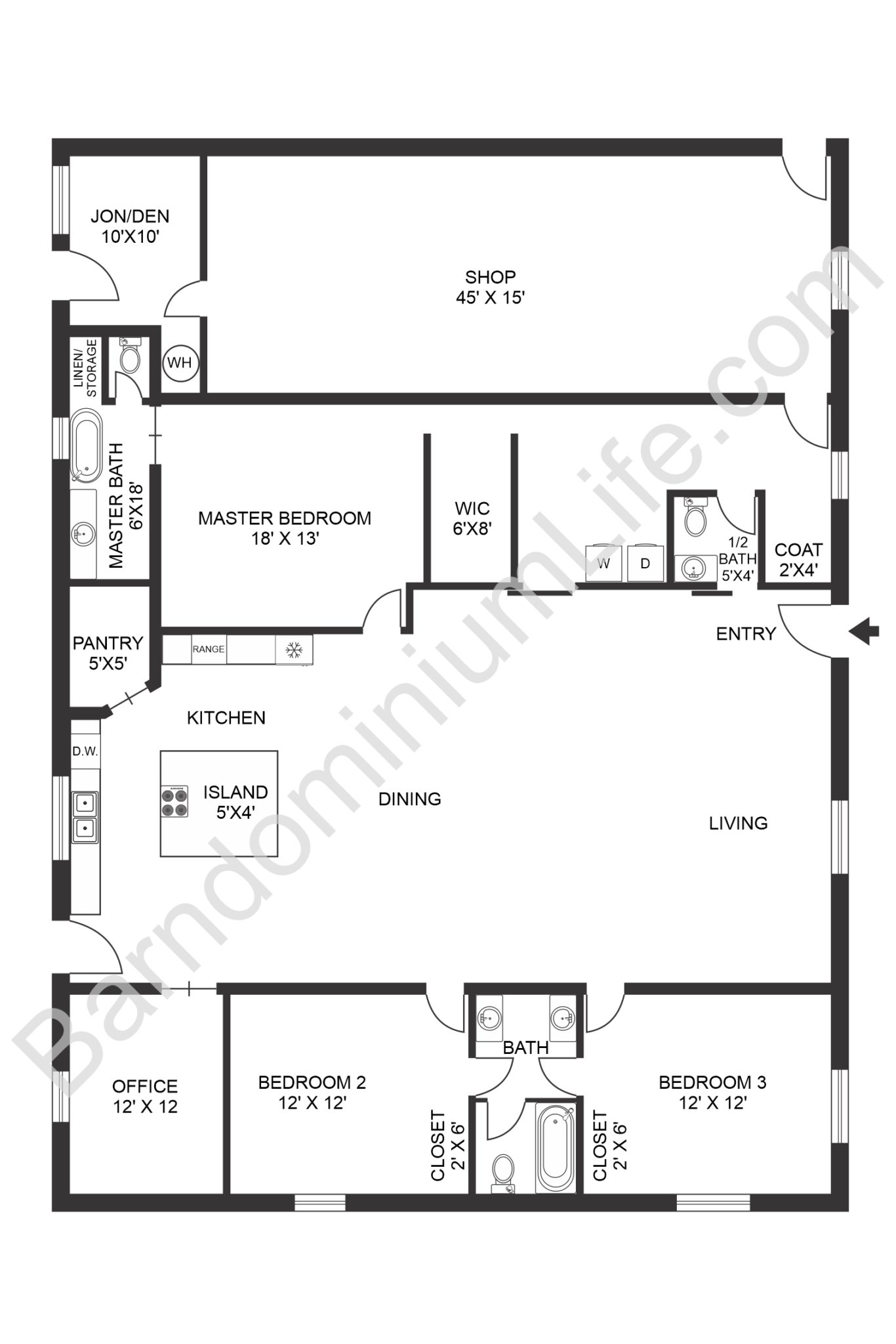 Inspiring Open Concept Barndominium Floor Plans