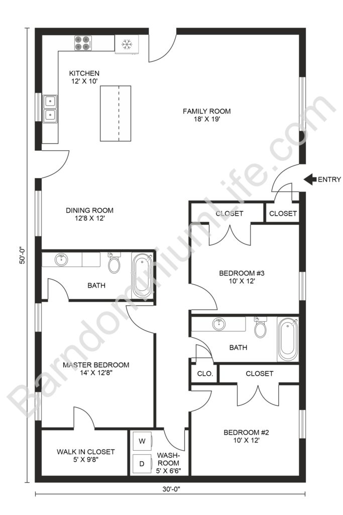 Barndominium Floor Plans 30X50 Floorplans click