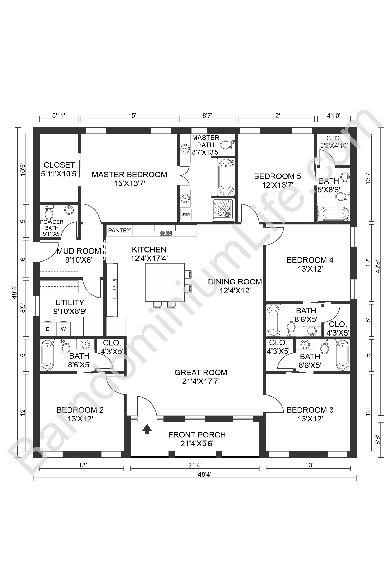 The Absolute Best 5 Bedroom Barndominium Floor Plans