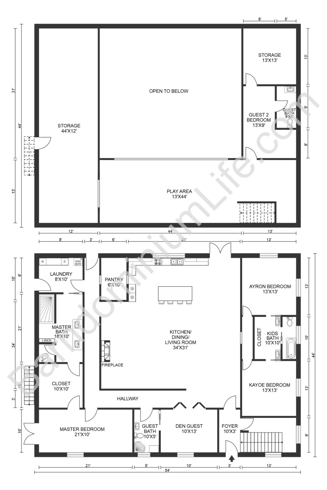 Barndominium Loft Floor Plans