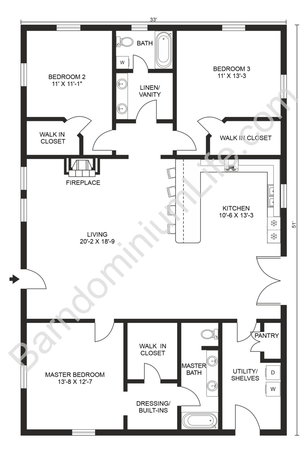 Top 20 Barndominium Floor Plans That You Will Love   L 2 1056x1584 