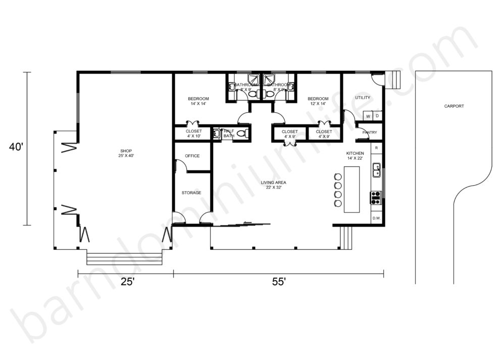 40x80 Barndominium Floor Plans With Shop What To Consider