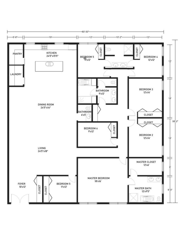 The Best 6 Bedroom Barndominium Floor Plans