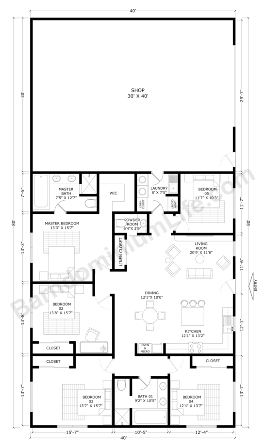 40x80 Barndominium Floor Plans With Shop What To Consider