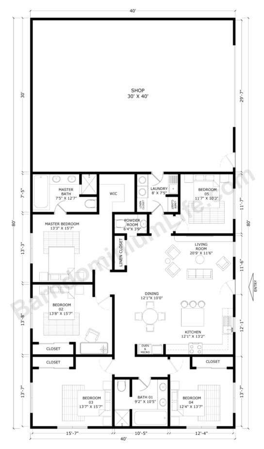 40x80 Barndominium Floor Plans with Shop – What to Consider