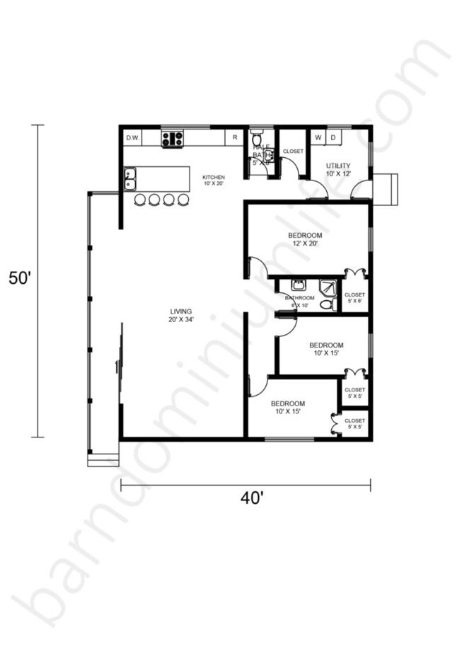 getrouwd Spanning Natte sneeuw 40x50 Barndominium Floor Plans – 8 Inspiring Classic and Unique Designs