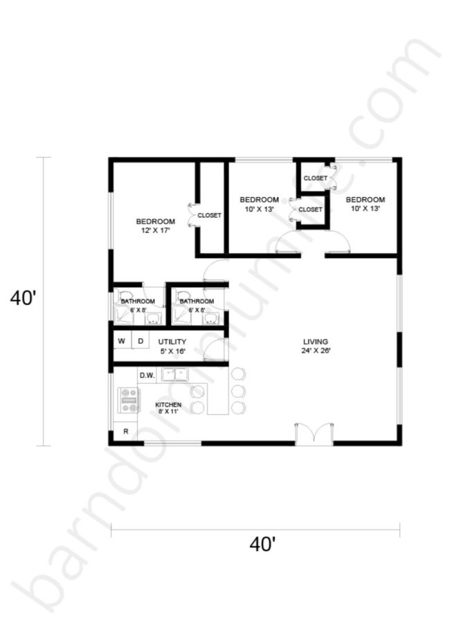 9 Jaw-Dropping 40x40 Barndominium Floor Plans