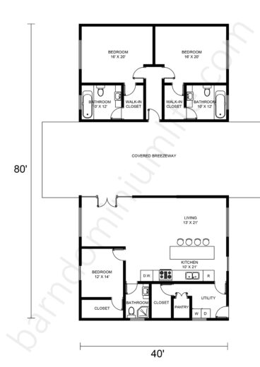 Barndominium Floor Plans with Breezeway – 8 Creative Designs for Medium ...