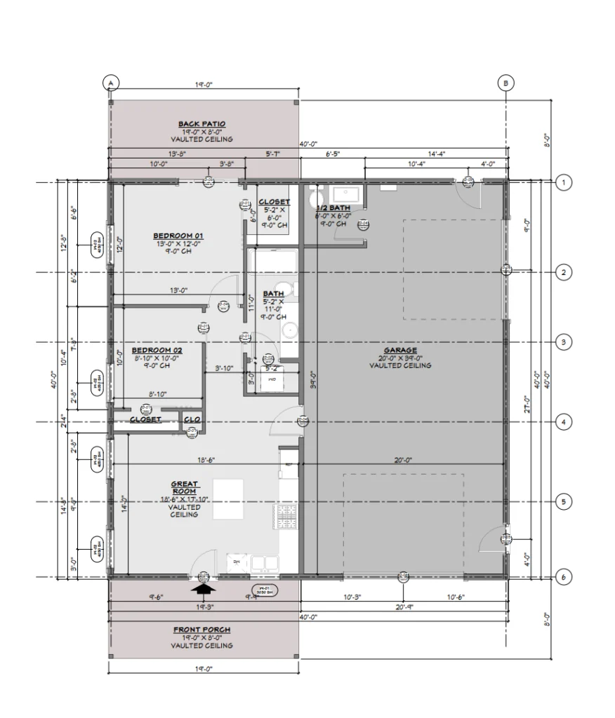 PL-60003 Bartow Barndominium Floor Plan