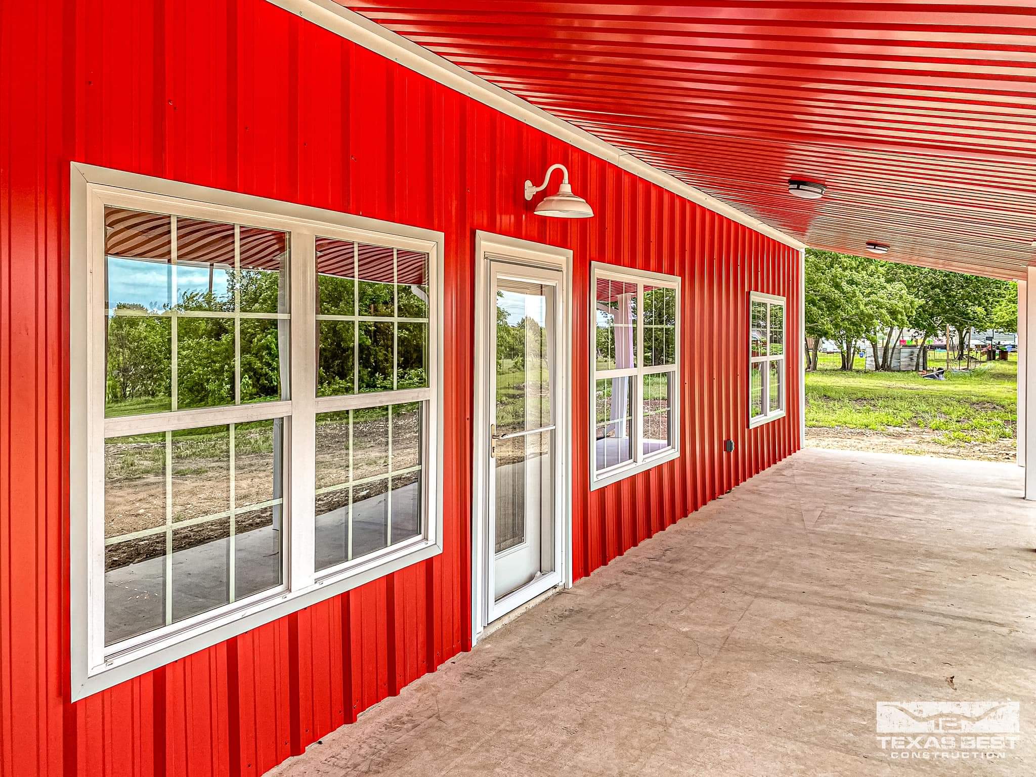 Texas Best Construction Red Barndominium