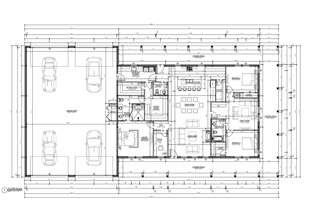 PL-61303 Brookvale Barndominium Floor Plan