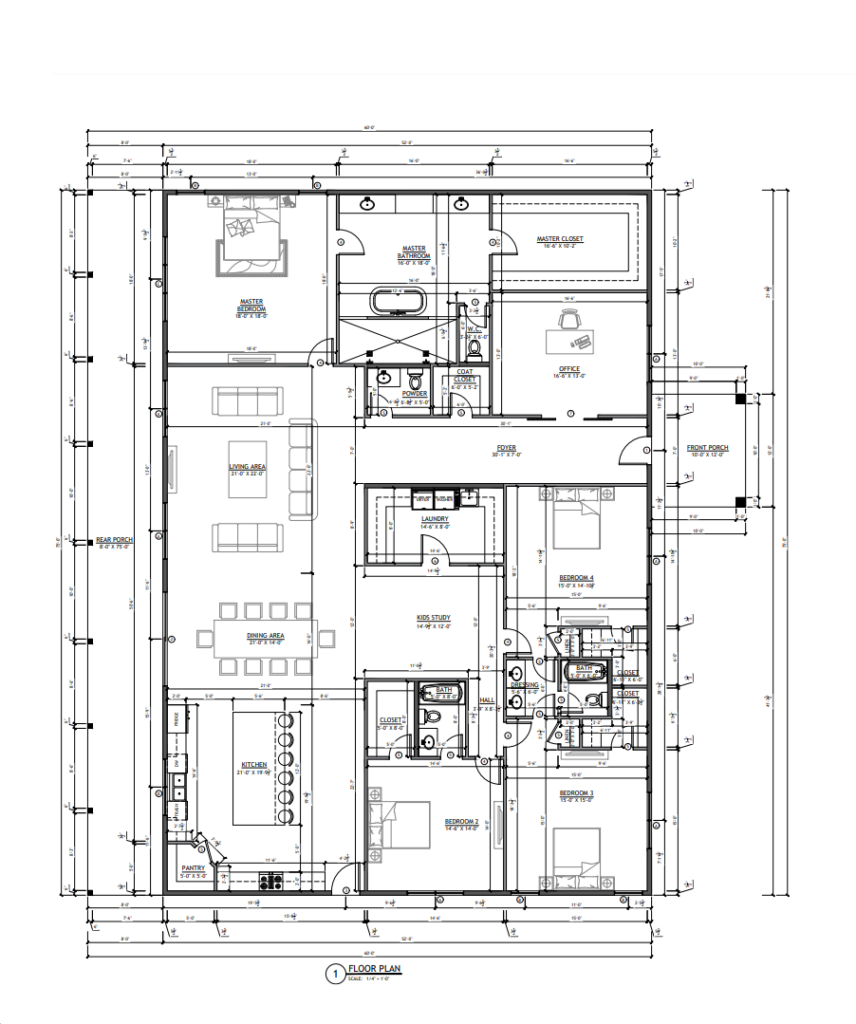 PL-61708 Nova Barndominium Floor Plan