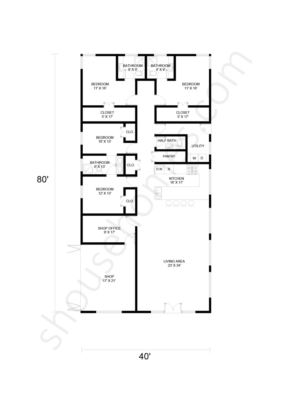 10 Inspiring 40x80 Shop House Floor Plans That Amaze