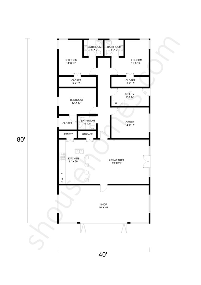 10 Inspiring 40x80 Shop House Floor Plans That Amaze