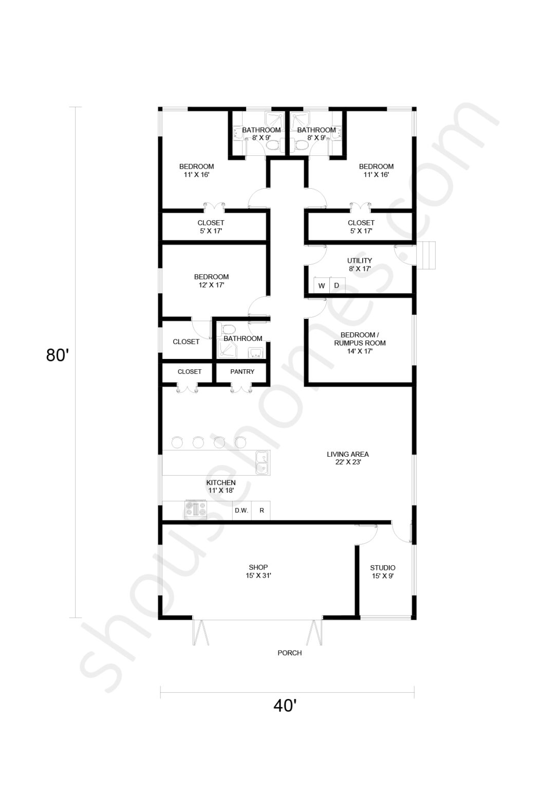 10 Inspiring 40x80 Shop House Floor Plans That Amaze