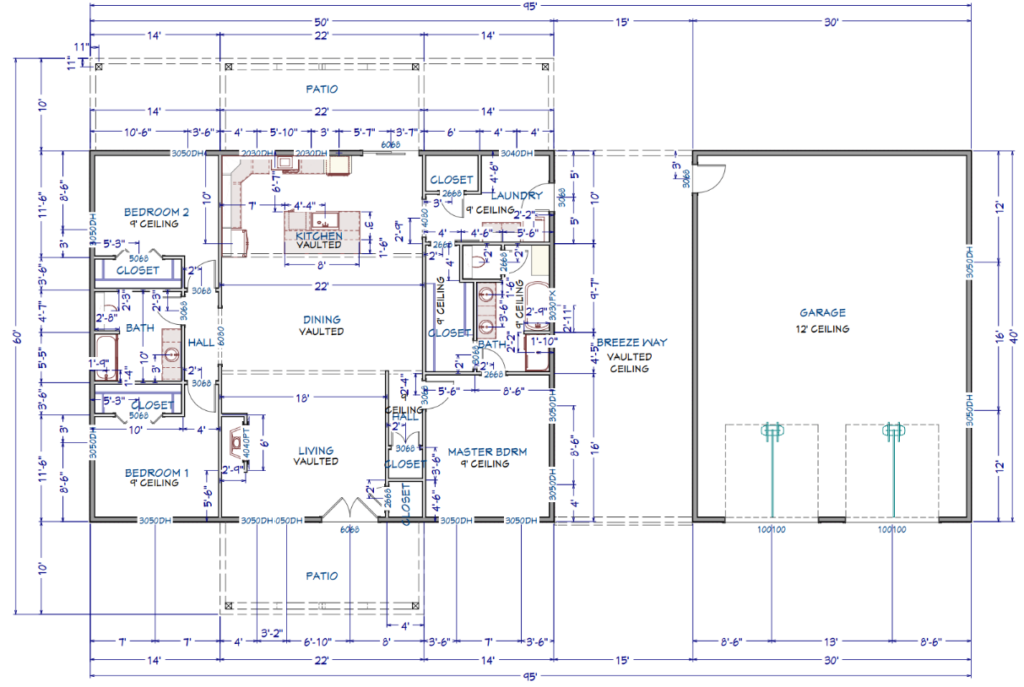 LP-1006 Hazel Barndominium Floor Plan