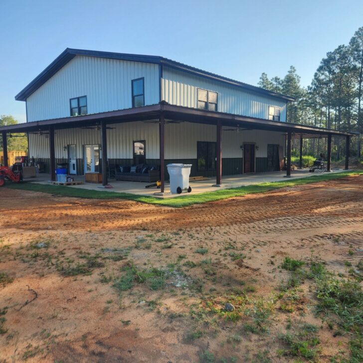 Barndominium with Double Interior Balconies