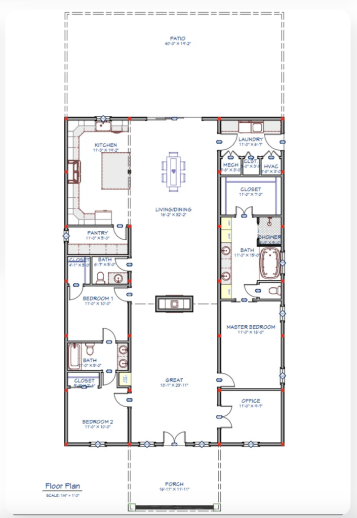 barndominium with porch floor plans