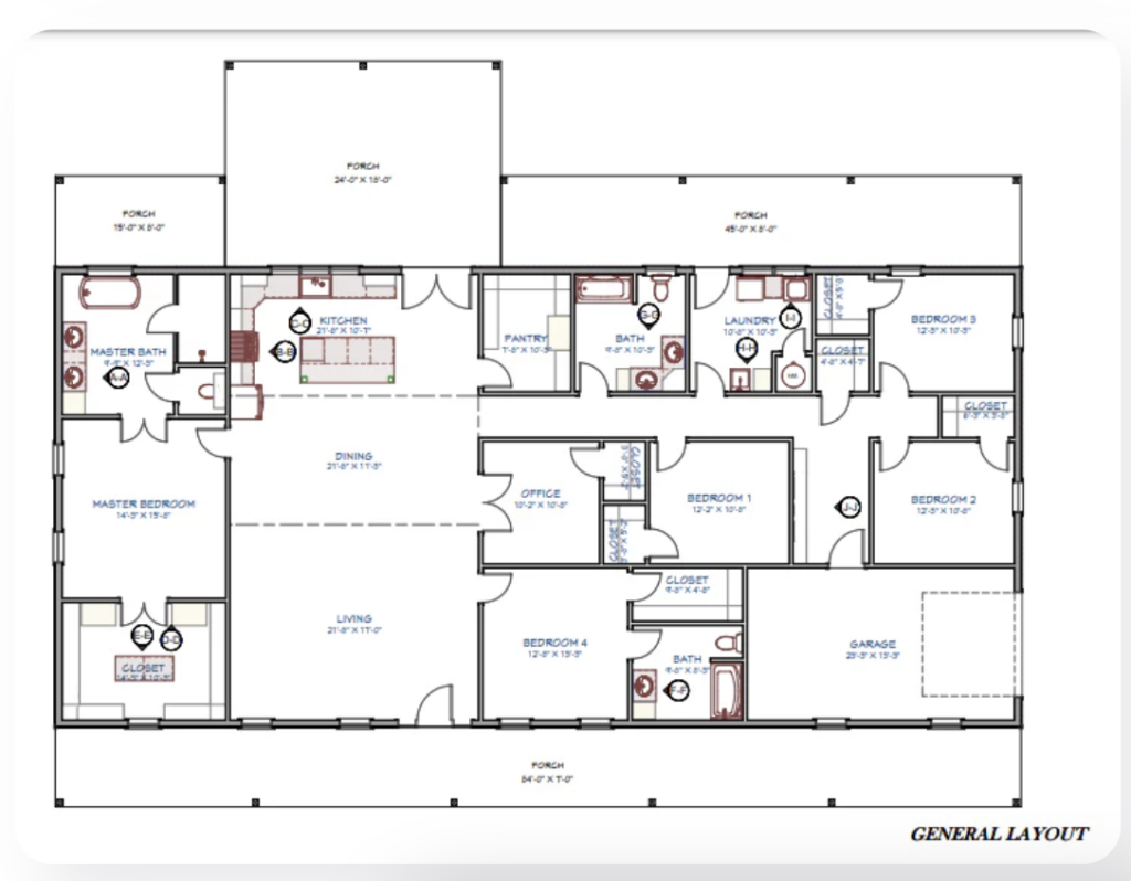 barndominium with porch floor plans