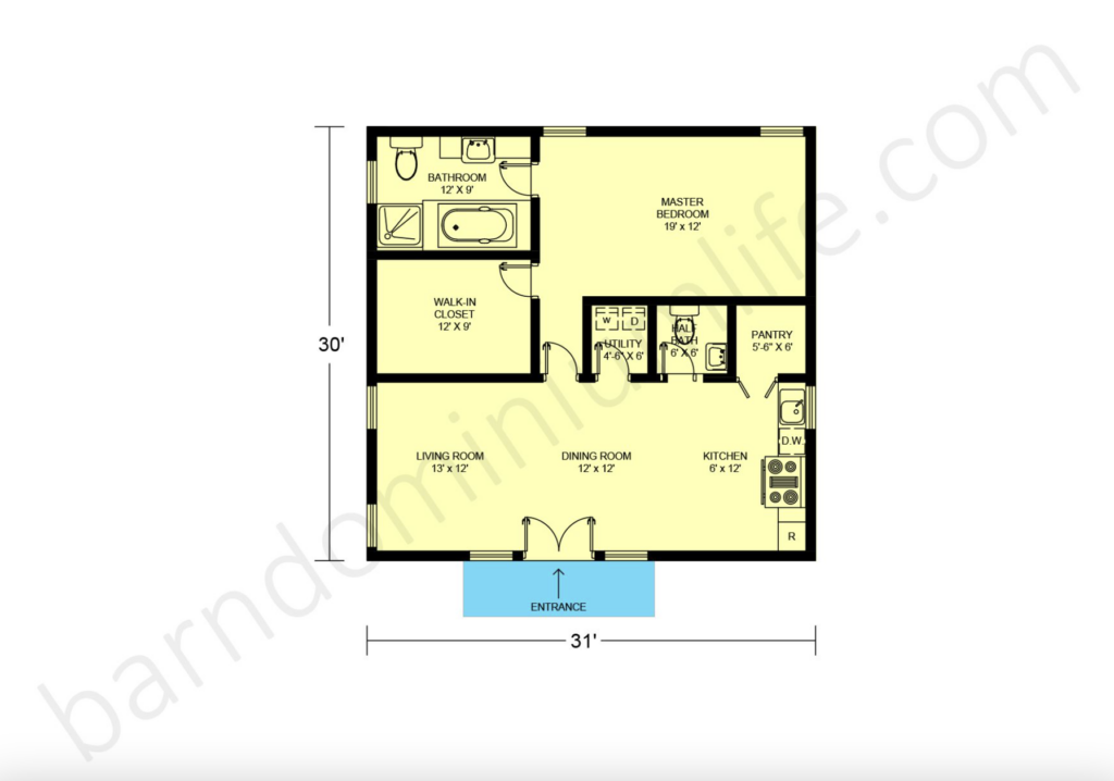 1000 sq ft barndominium plans