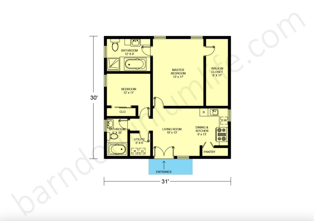 1000 sq ft barndominium plans