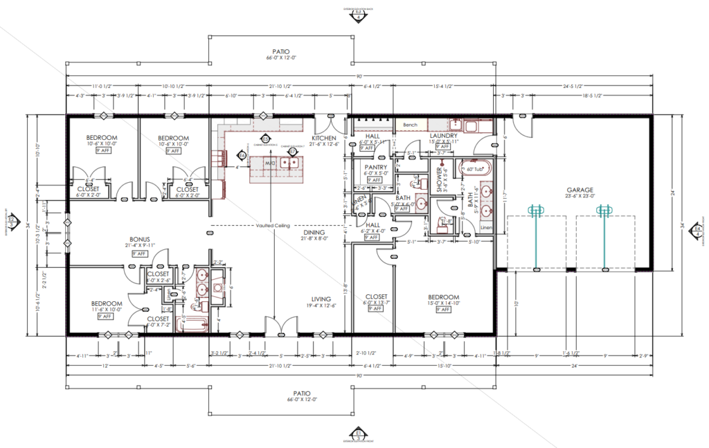HC-24003 Magnolia Barndominium Floor Plan