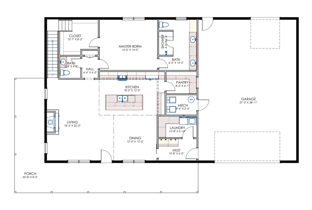 HC-24008 Jackson Barndominium First Floor Plan