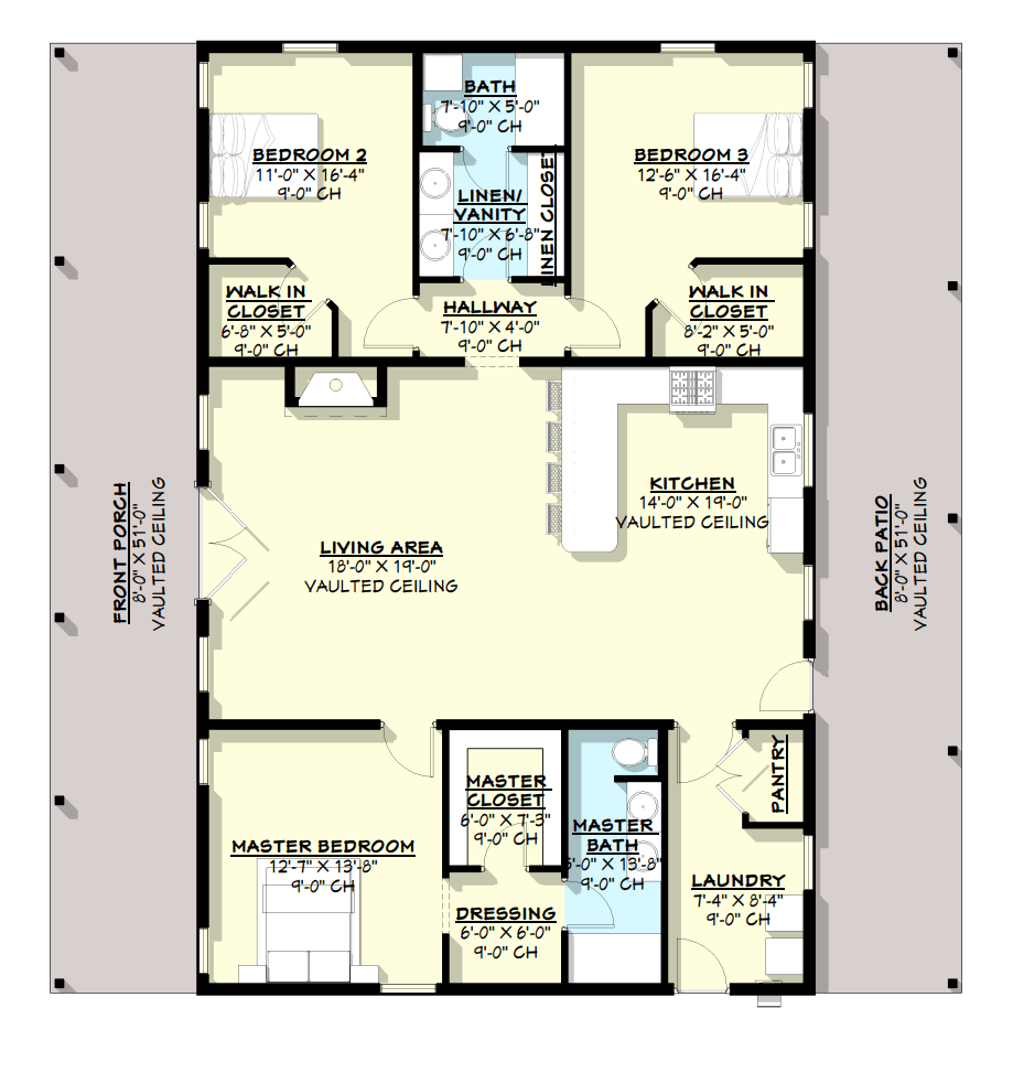 PL-62301 Luna Barndominium Floor Plan