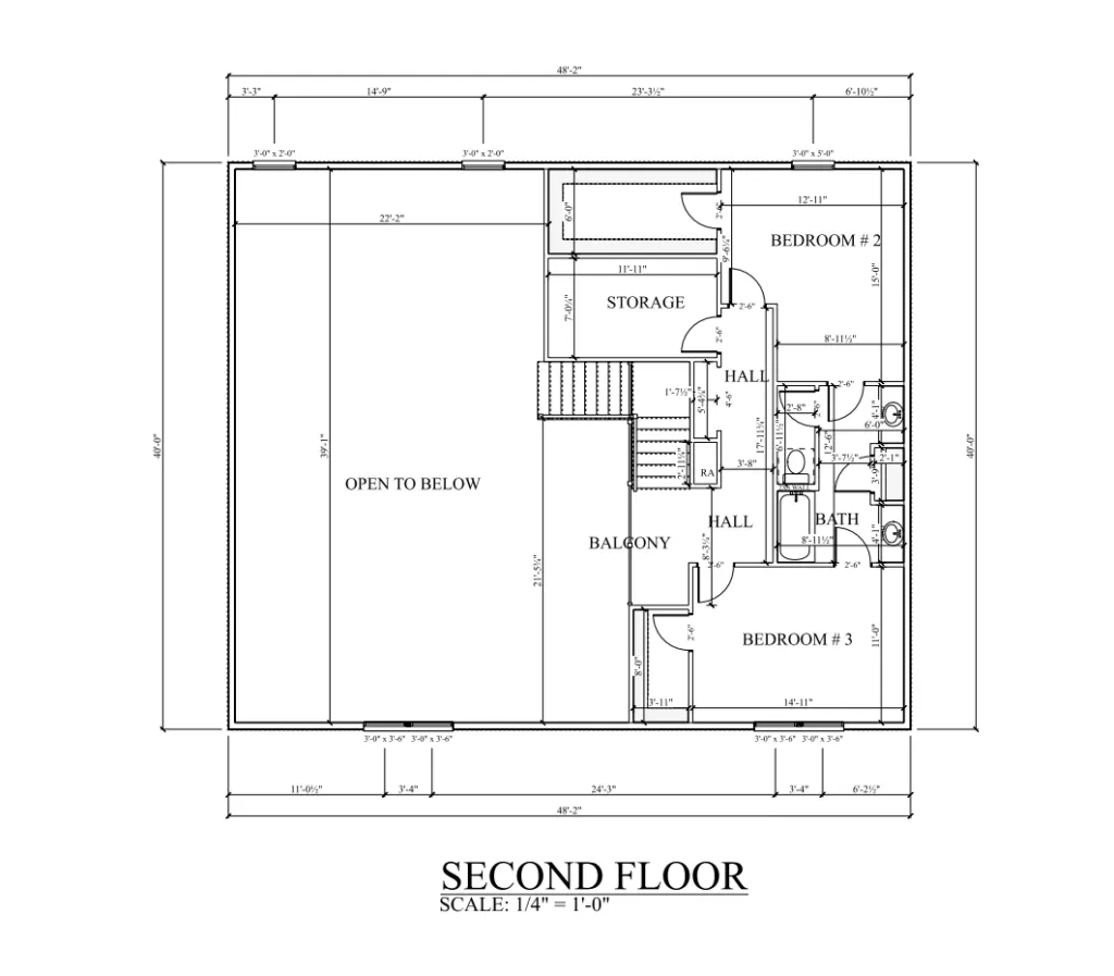 PL-62831 Ava Barndominium Second Floor Plan