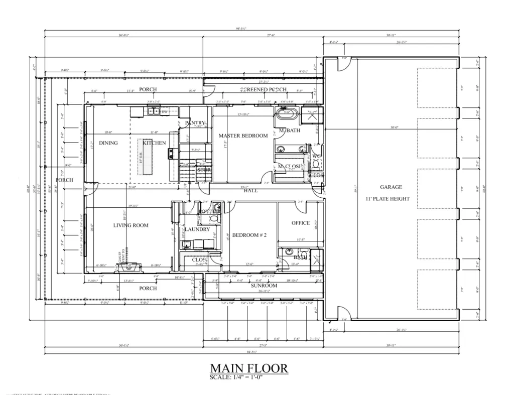 PL-62832 Brantley Barndominium First Floor Plan