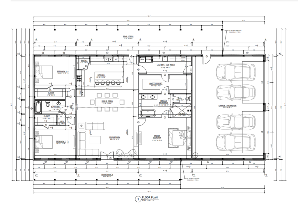 SV-5501 Charlotte Barndominium Floor Plan