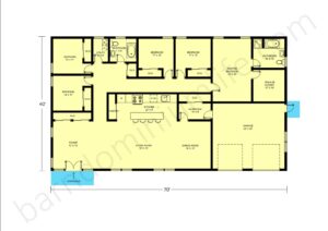 40x70 barndominium floor plans