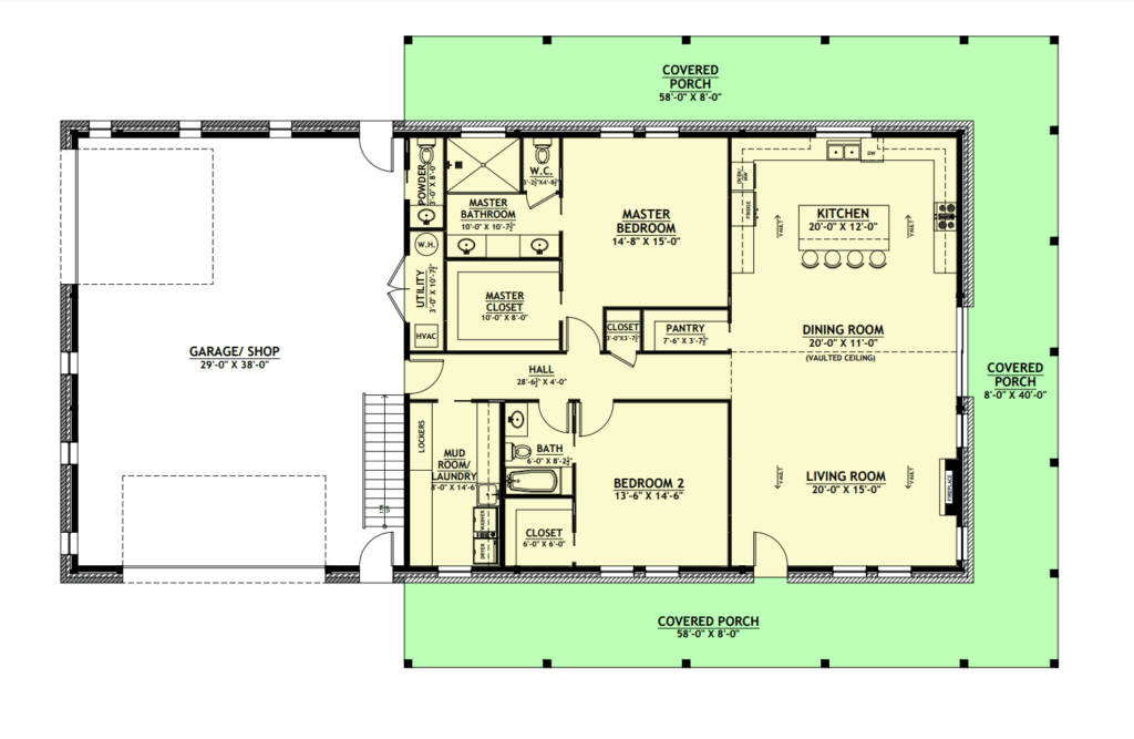 AP-20003 Cody Barndominium Main Floor Plan