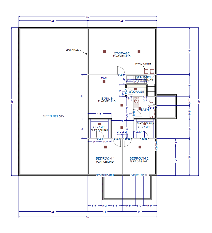 PL-71006 Holly Barndominium Second Floor Plan