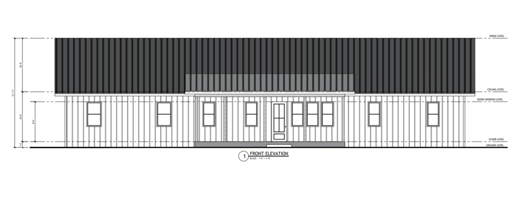 PL-71006 Katrina Barndominium Front Elevation