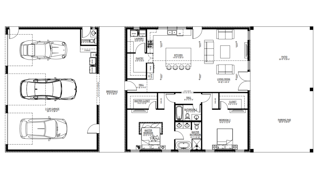 PL-71007 Serena Barndominium Floor Plan