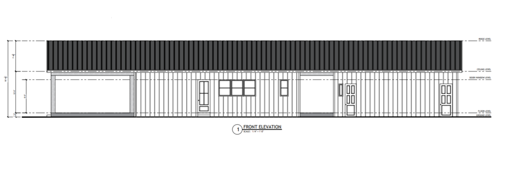 PL-71007 Serena Barndominium Front Elevation