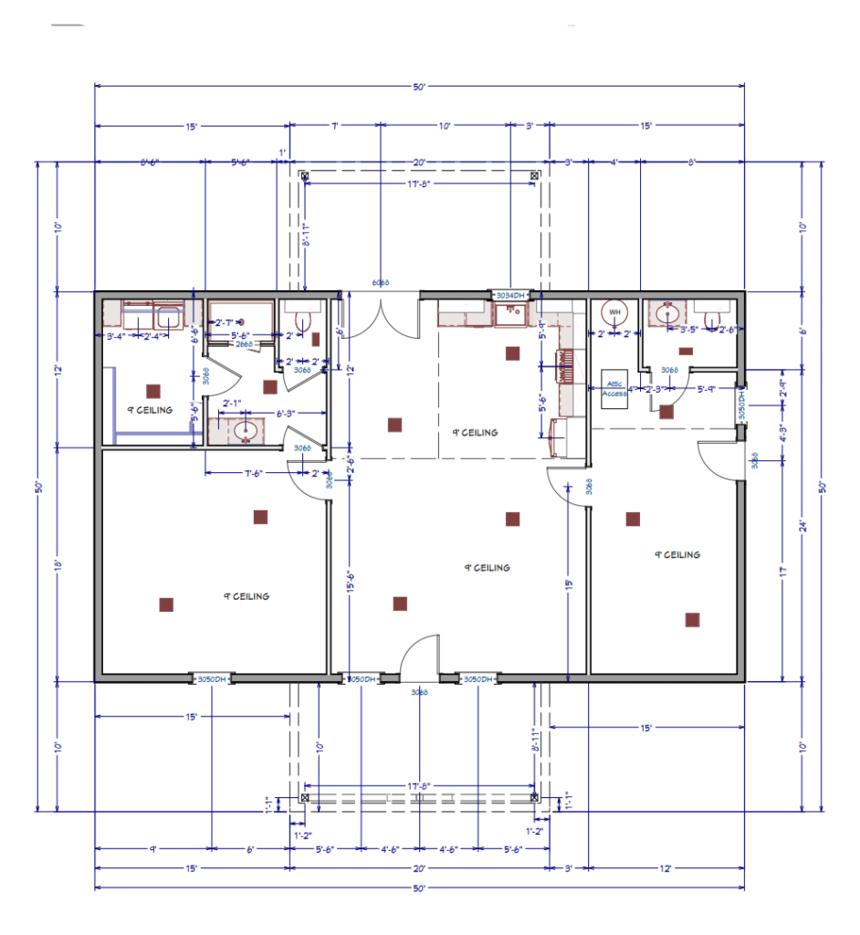 PL-71010 Croft Barndominium Floor Plan