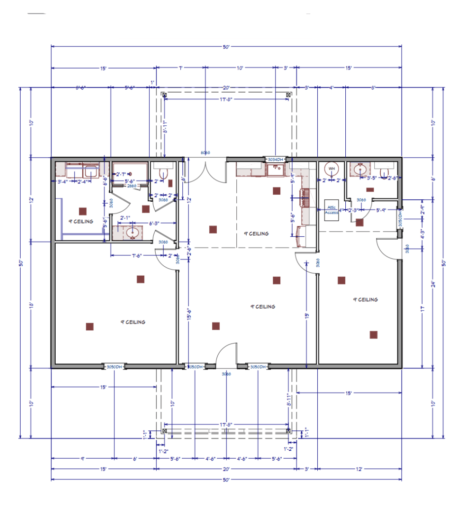 PL-71010 Croft Barndominium Floor Plan