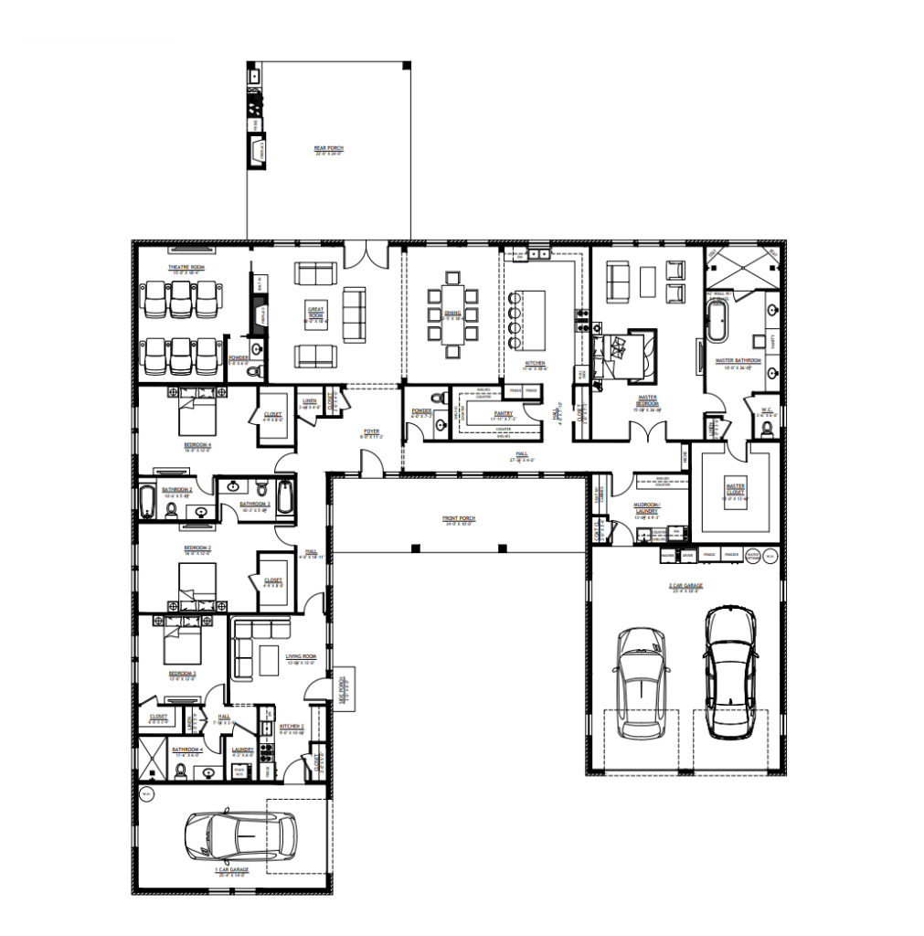 PL-71011 Rosemont Barndominium Floor Plan